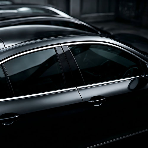 Automotive window tint film on car side windows